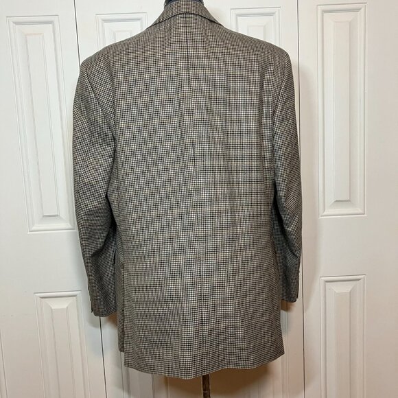 Jack Victor Brown and Tan Houndstooth Suit Jacket Size 42R - Picture 3 of 8
